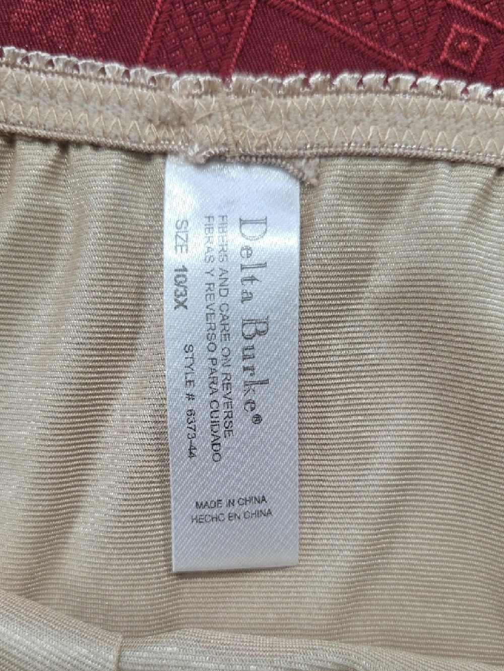 Delta Burke Satin Bikini Panty with Lace Appliqué in Champagne - Picture 2 of 3